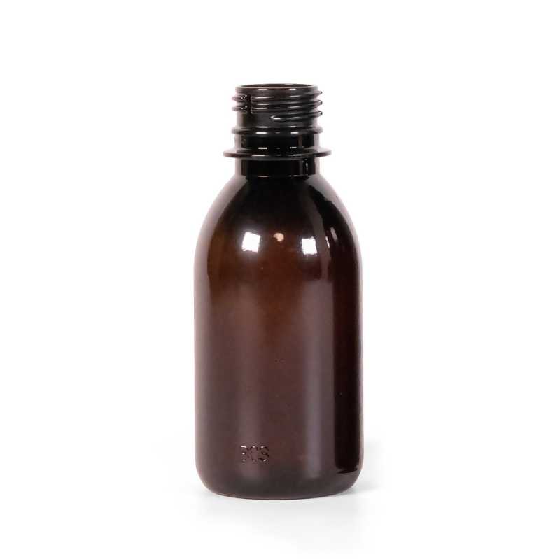 Flacone di plastica marrone, 28/410, 150 ml