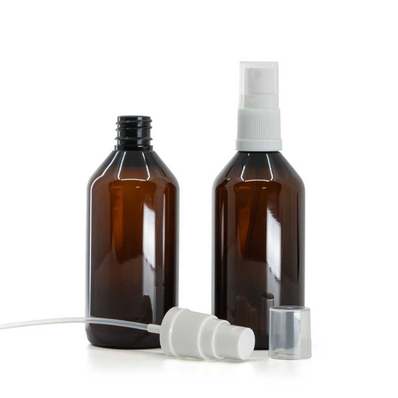 Flacone in plastica, ambra, spruzzatore, 115 ml