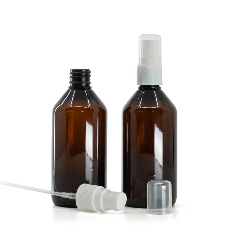 Flacone in plastica, ambra, spruzzatore, 115 ml
