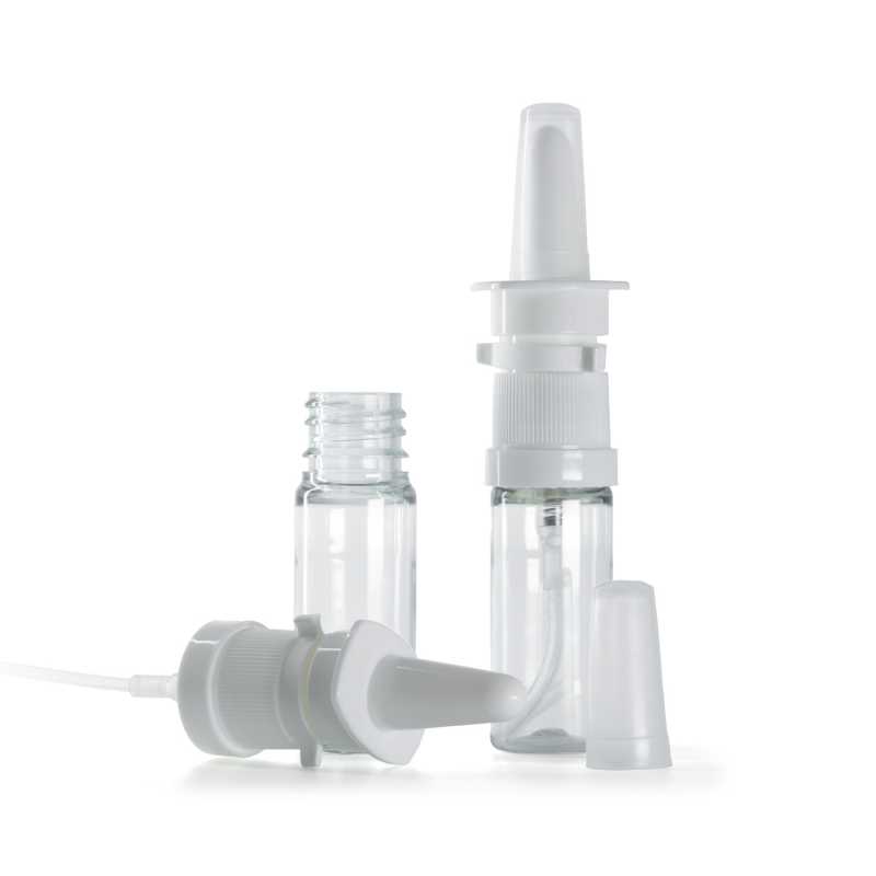 Flacone di plastica trasparente, spray nasale, 10 ml