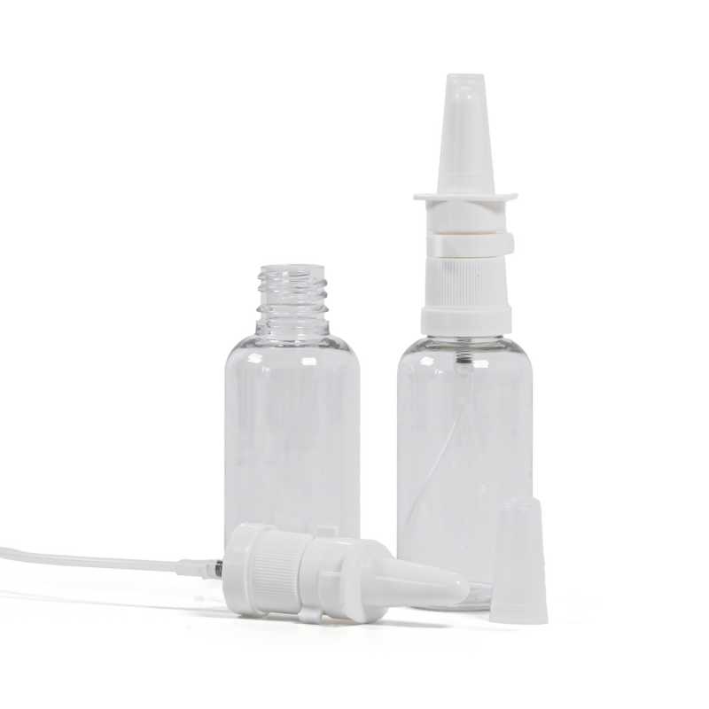 Flacone in plastica, spray nasale bianco, trasparente, 50 ml