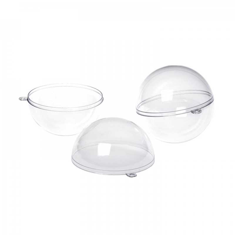 Stampo per bomba da bagno, plastica, sfera trasparente, 8 cm