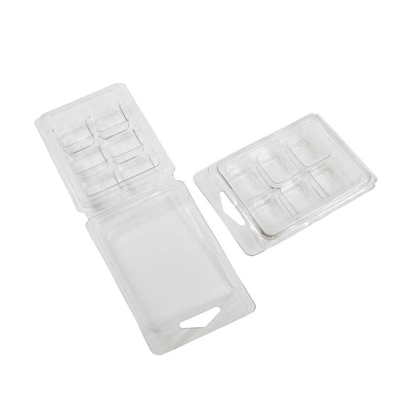 Contenitore in plastica per cere profumate, trasparente, quadrato, 10 pezzi