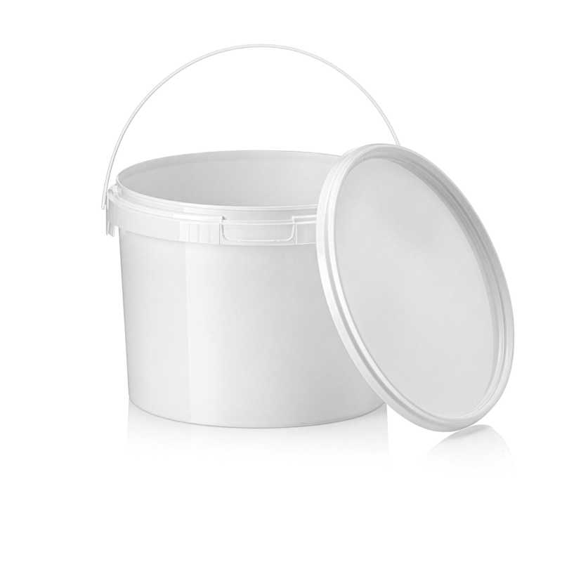 Secchio, plastica, bianco, 2600 ml, con coperchio