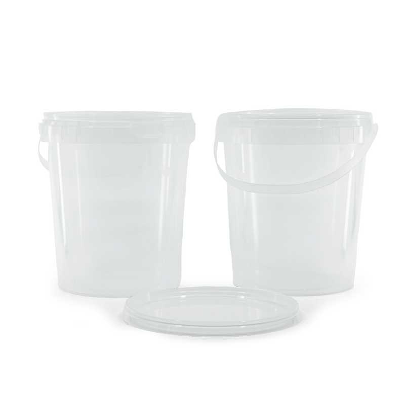 Secchio, plastica, trasparente, con coperchio, 2300 ml