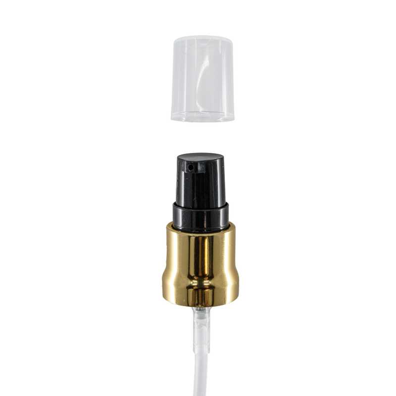 Dispenser crema, nero-oro lucido, tappo trasparente, 18/415