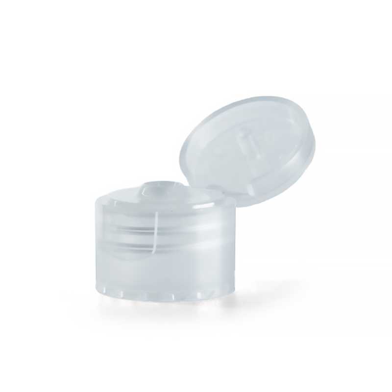 Capsula flip top, plastica, trasparente, 20/410