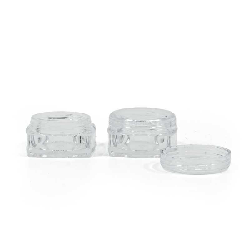 Vasetto in plastica, quadrato, trasparente, 3 ml