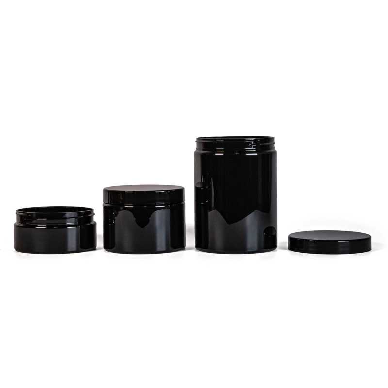 Vaso in plastica nero, tappo nero, 500 ml