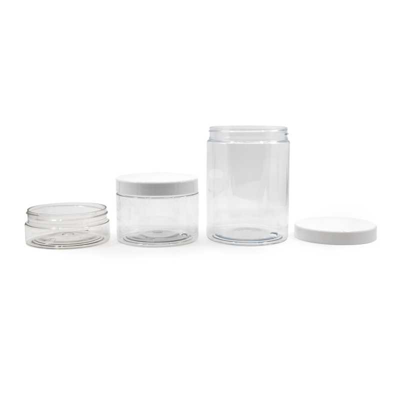 Vasetto di plastica, trasparente, tappo bianco, 500 ml