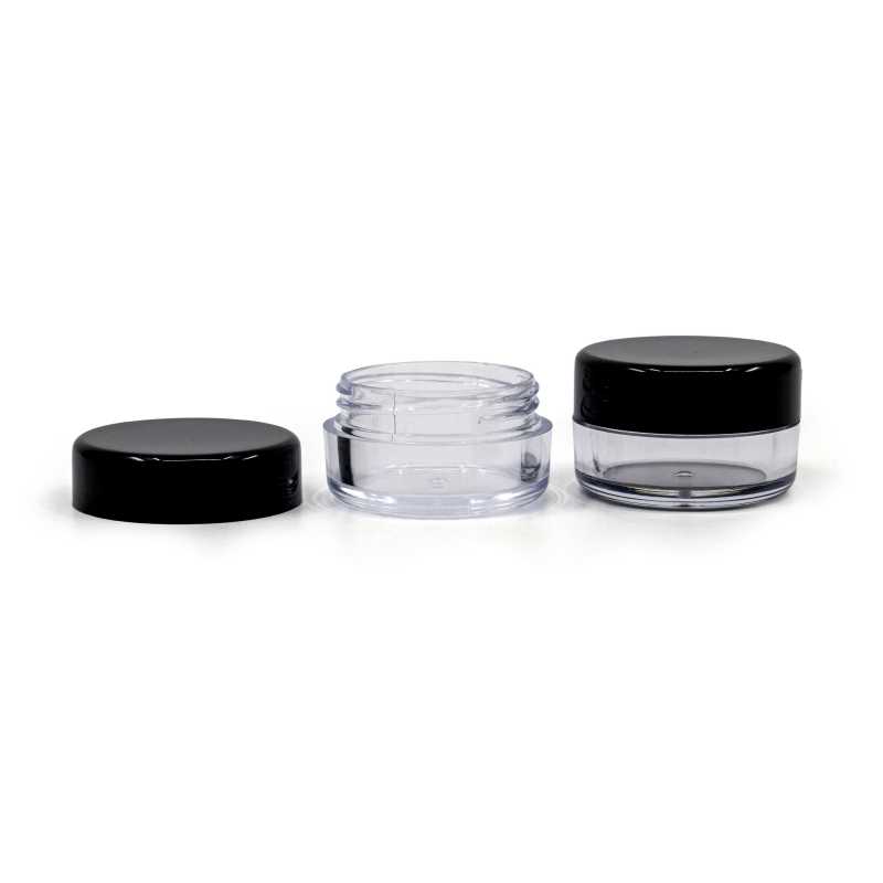 Contenitore, plastica, nero, tappo bianco, 5 ml