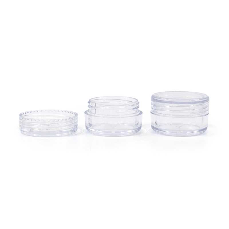 Vasetto plastico, trasparente, coperchio trasparente, 5 ml