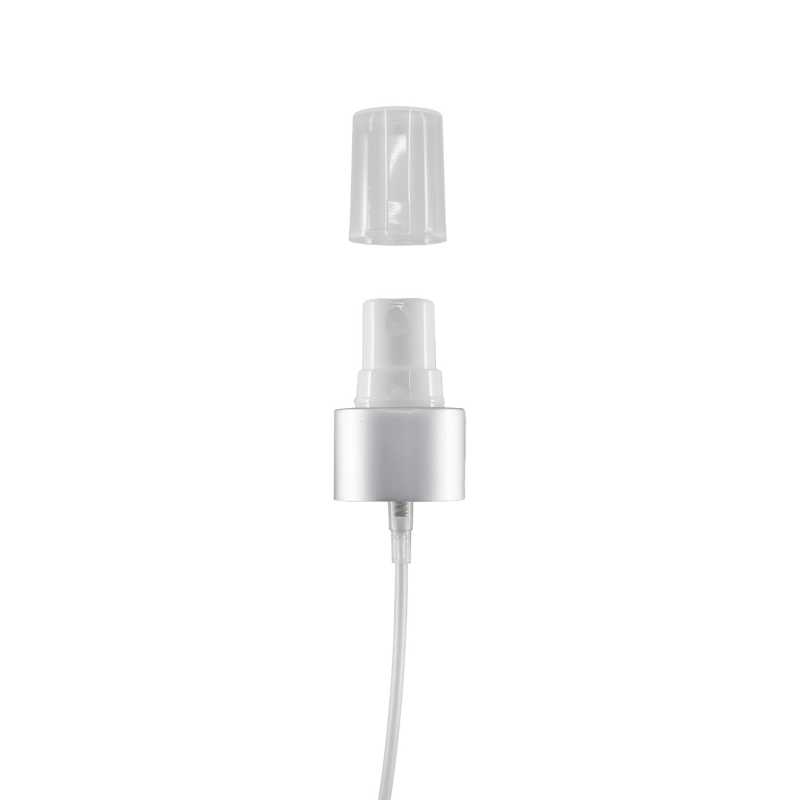Spruzzatore, bianco, collar in plastica argento opaco, 24/410