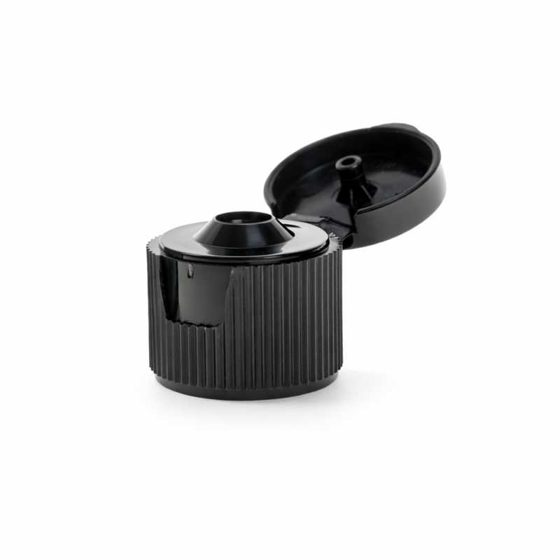 Capsula flip top in plastica nera, 18/410
