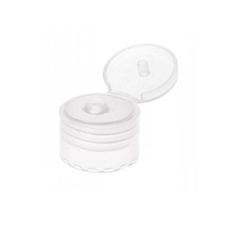 Capsula flip top in plastica trasparente 24/410