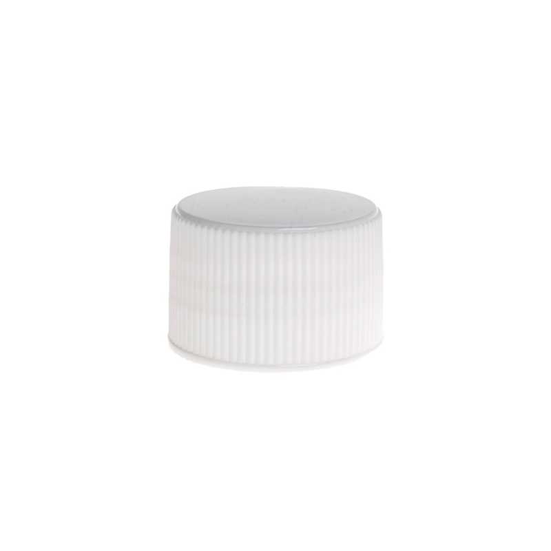 Tappo in plastica, bianco, zigrinato, 24/410