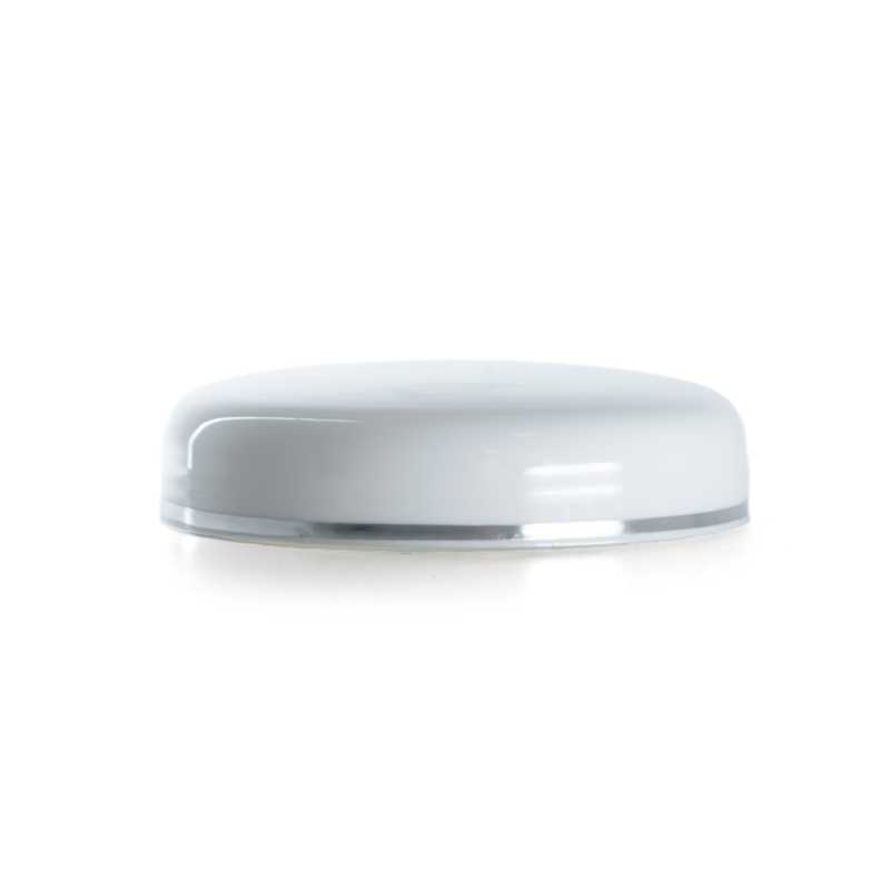 Coperchio in plastica, bianco, con fascia argento, per vasetto, 50 ml