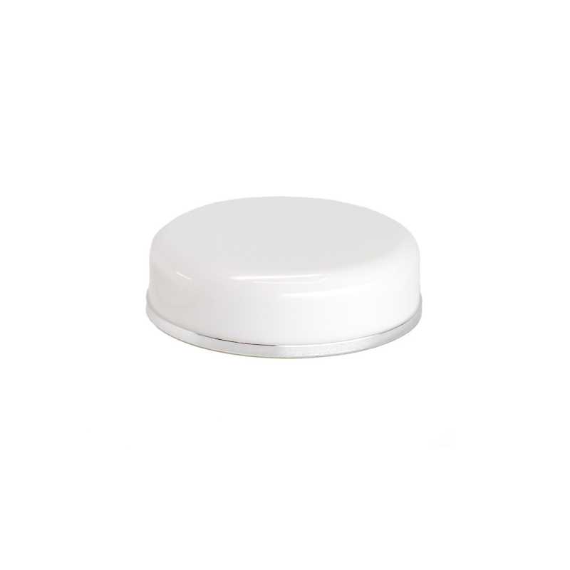 Coperchio in plastica, bianco con anello argento, per vasetto 5 ml