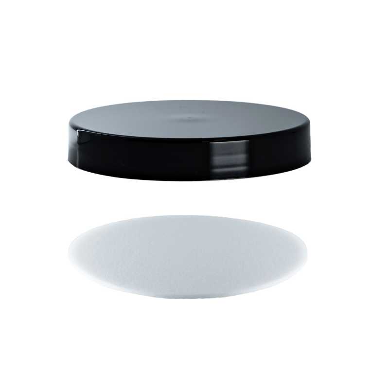 Tappo in plastica per vasetto 70/410, nero, con liner a induzione