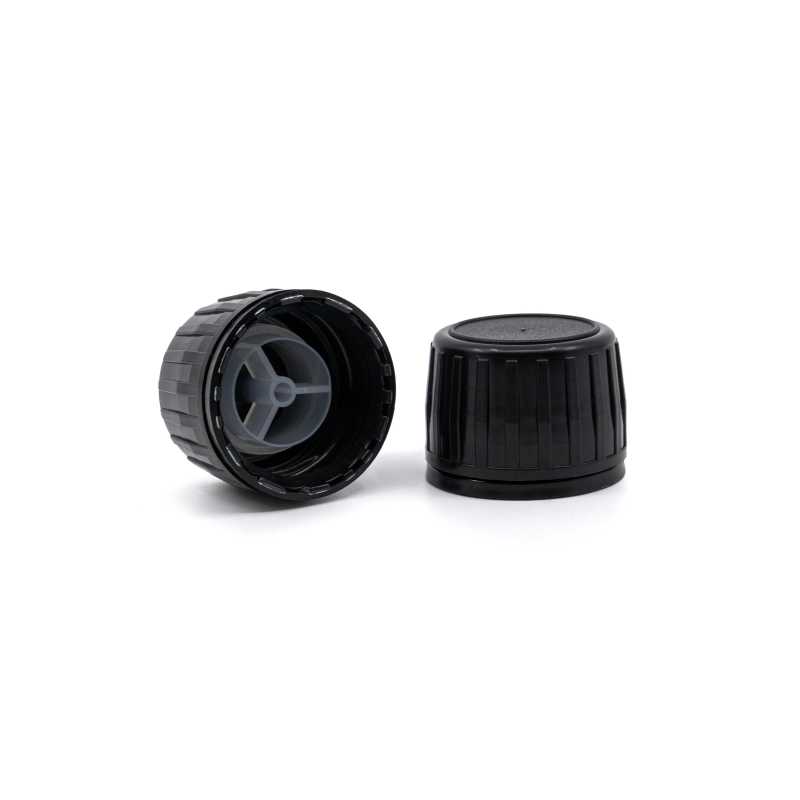 Capsula in plastica con versatore, nera, 28/415