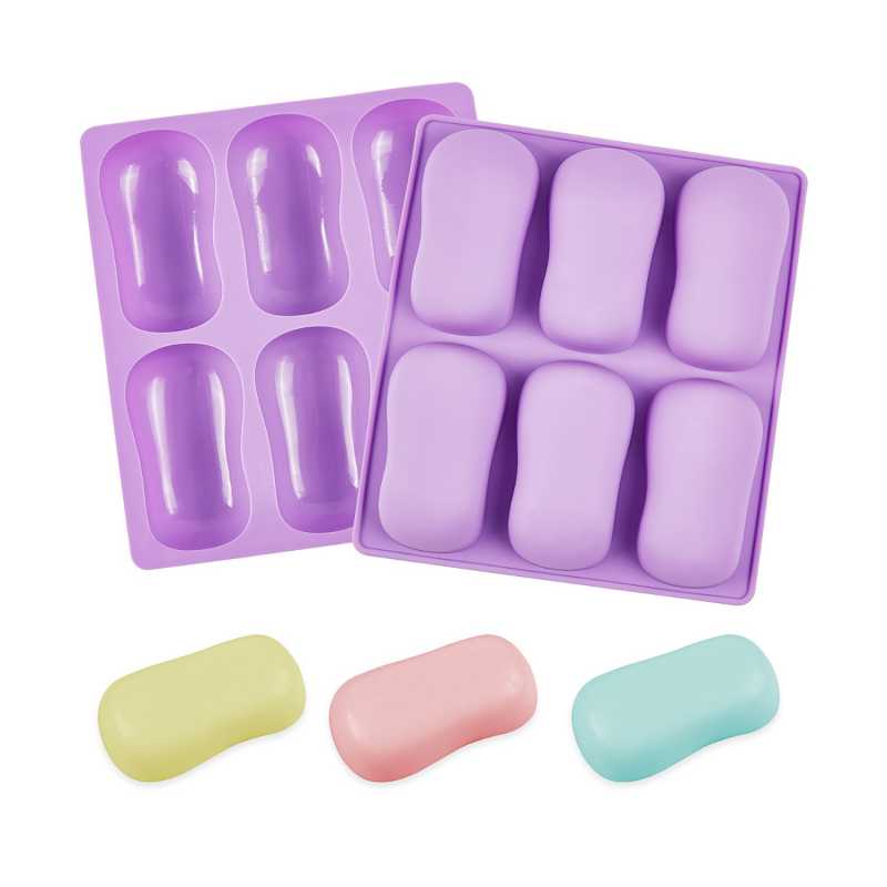 Stampo in silicone per sapone, saponette piccole, 6 pz