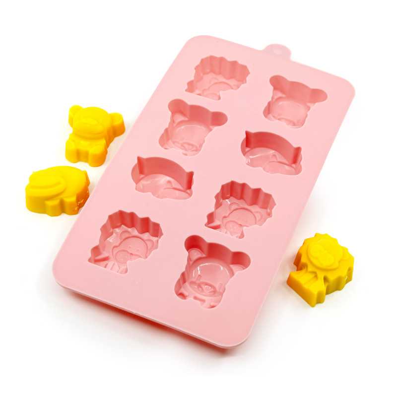 Stampo in silicone per sapone, piccoli animali, 8 pz