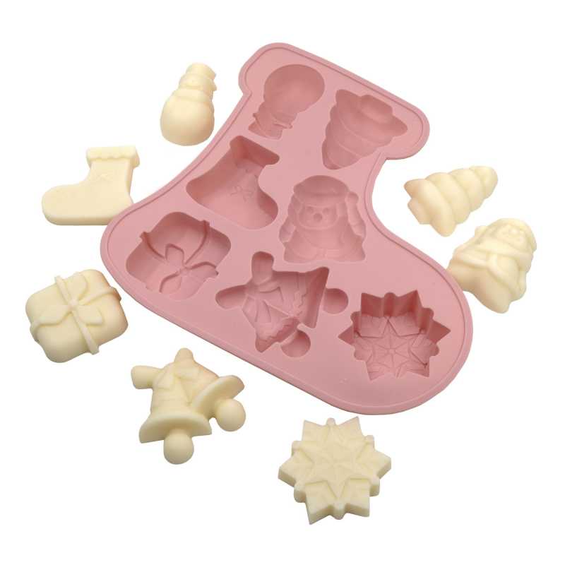 Stampo in silicone per sapone, mix di motivi natalizi