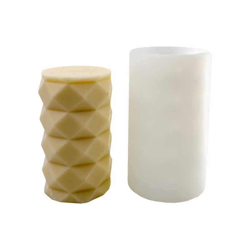 Stampo in silicone per candele, cilindro con motivo, 12,2 cm