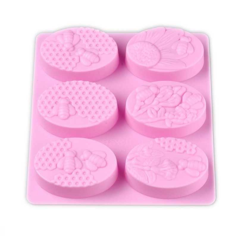 Stampo in silicone per sapone, api sui fiori