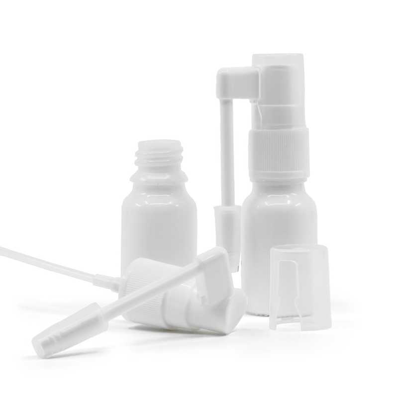 Contenitore in vetro, spray orale, bianco, 10 ml