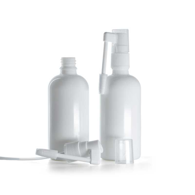 Flacone in vetro, spray orale, bianco, 100 ml