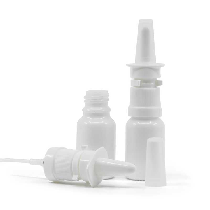 Flacone in vetro, bianco, spruzzatore nasale, 10 ml