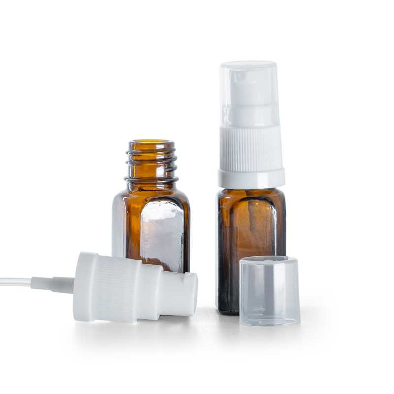 Flacone in vetro, quadrato, dispenser bianco, 10 ml