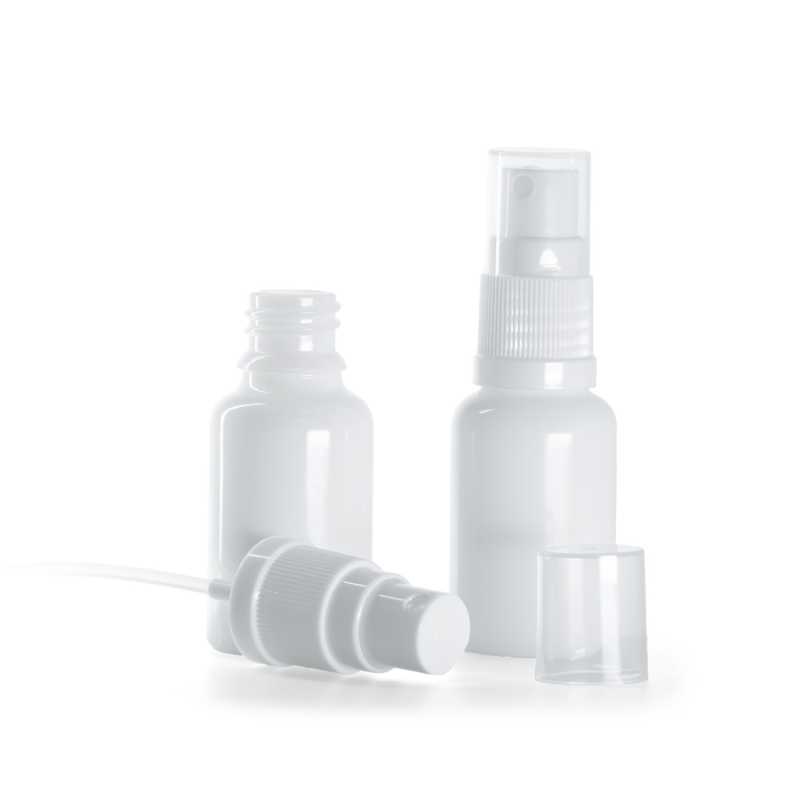 Bottiglia in vetro, bianco, spruzzatore, 15 ml
