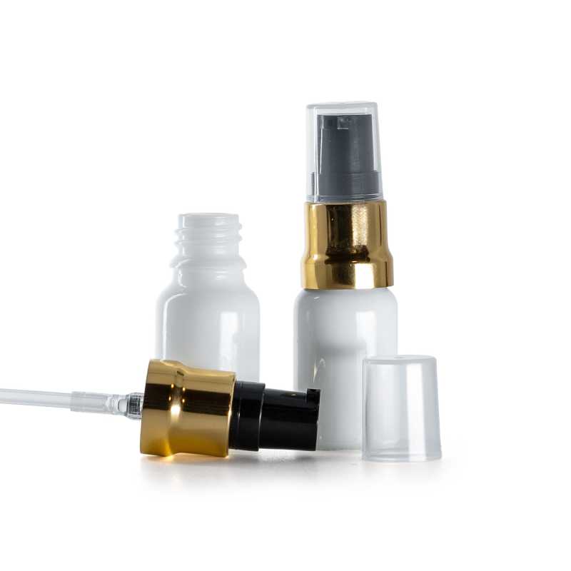 Bottiglia in vetro, dispenser, bianca, 10 ml
