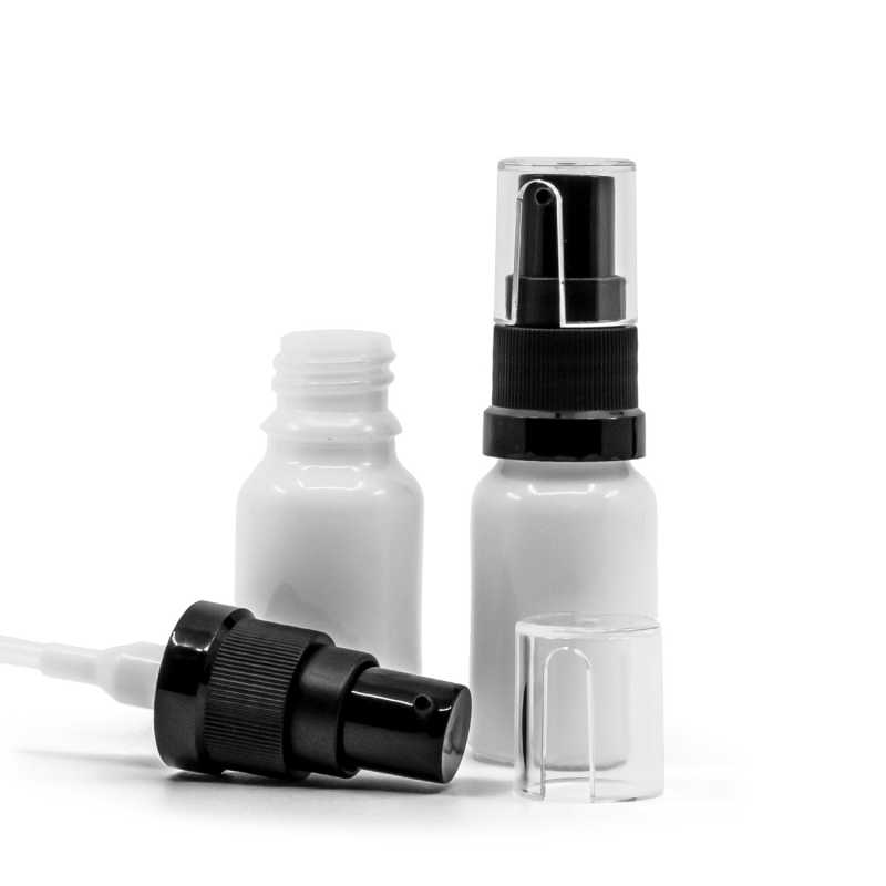 Contenitore in vetro, flacone, bianco, dosatore per olio, 10 ml