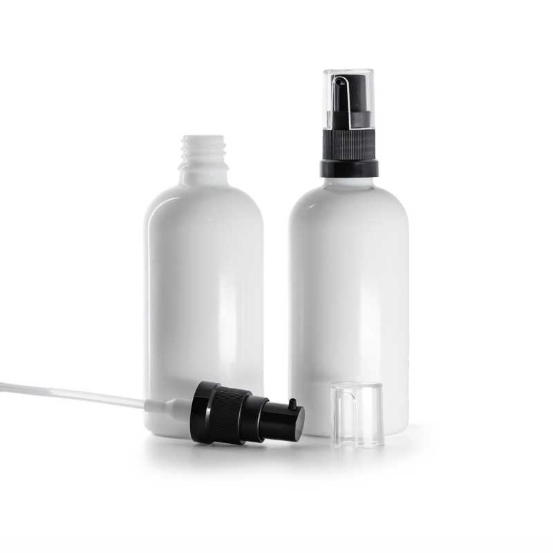 Bottiglia in vetro, dosatore olio, bianca, 100 ml