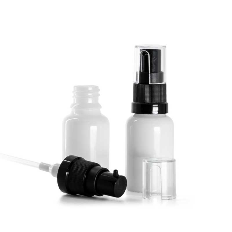 Flacone in vetro, dosatore olio, bianco, 15 ml