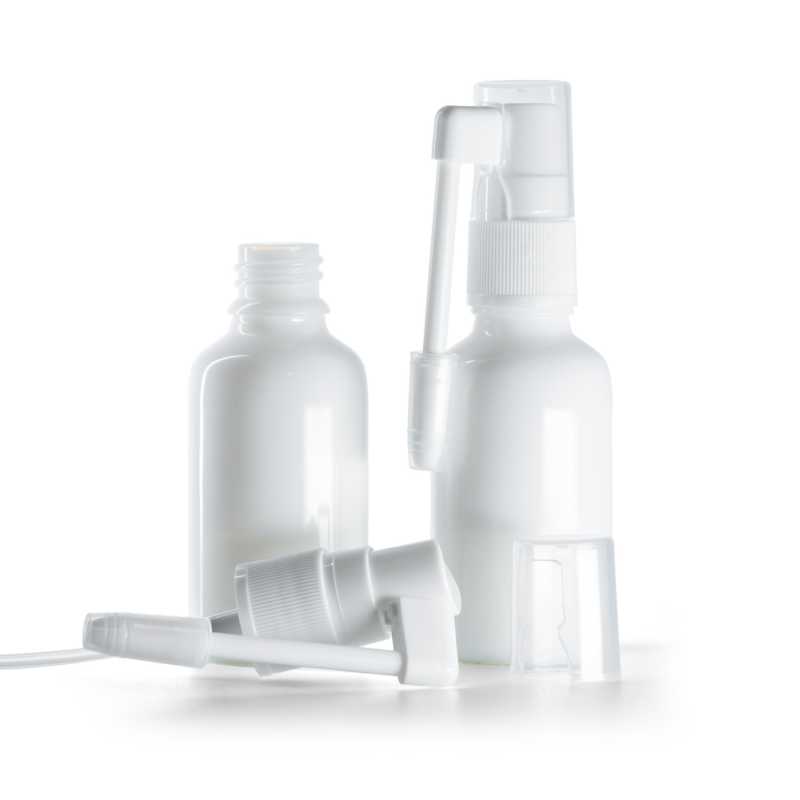 Flacone in vetro, spray orale, bianco, 30 ml