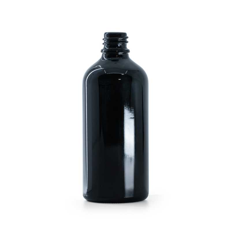 Bottiglia in vetro, flacone nero lucido, 100 ml, 70 pz