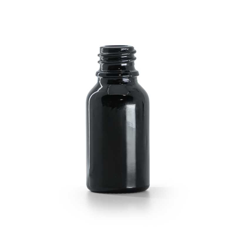 Flacone in vetro, nero lucido, 15 ml