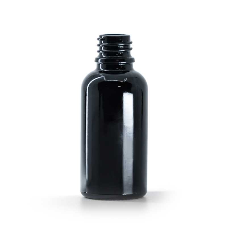 Flacone in vetro, nero lucido, 30 ml, 110 pz