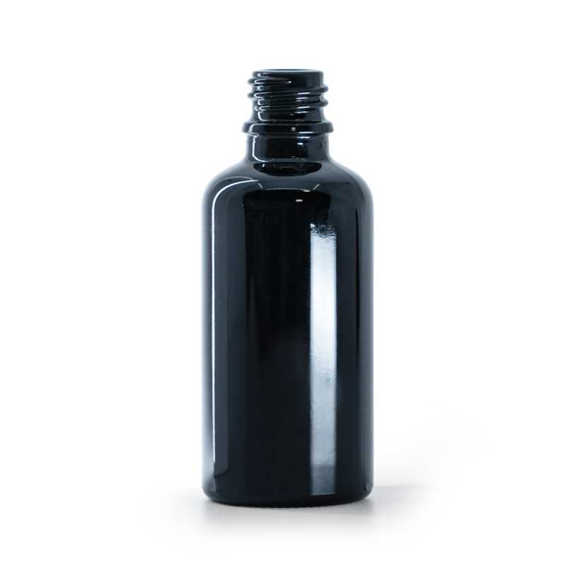Bottiglia in vetro, nero lucido, 50 ml