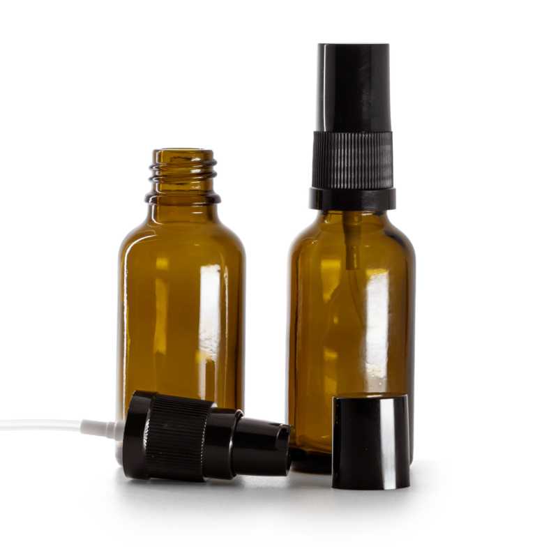 Flacone in vetro, dosatore lozione, nero, 30 ml