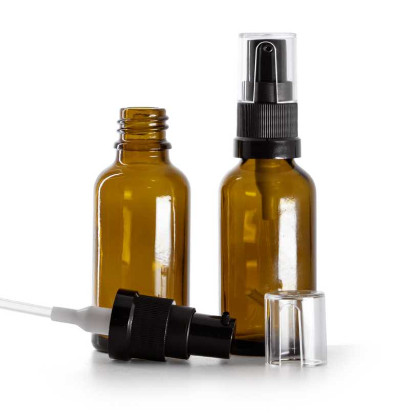 Flacone in vetro ambrato, dosatore per olio, 30 ml
