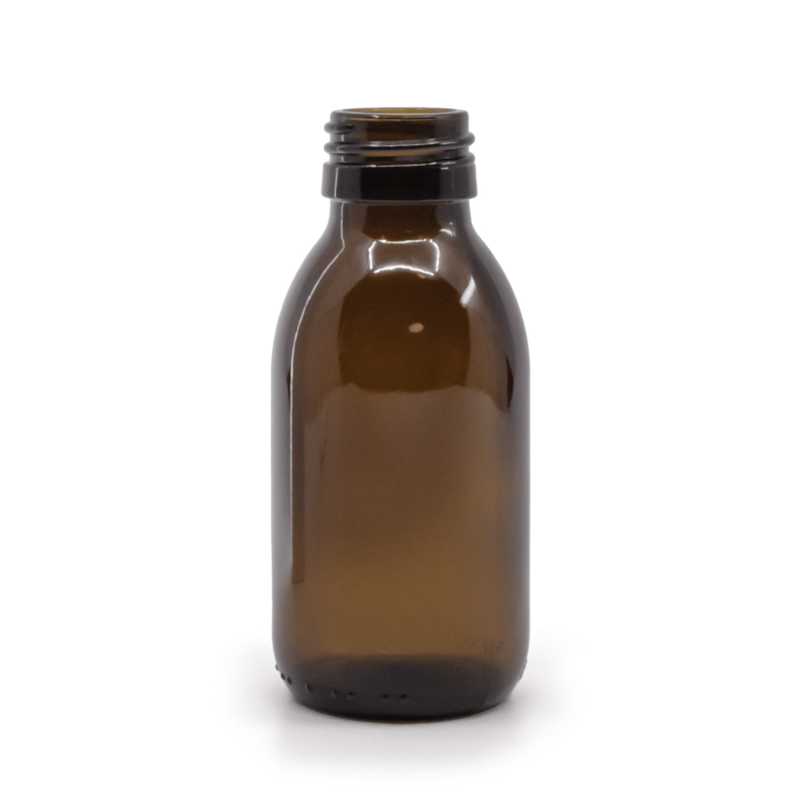 Bottiglia di vetro ambra, PP28S, 100 ml