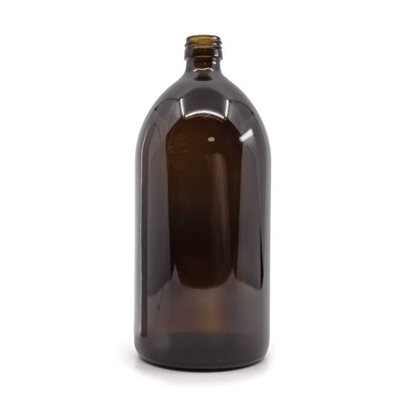 Bottiglia di vetro ambrata, PP28S, 1000 ml