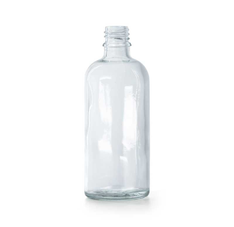 Bottiglia in vetro, trasparente, 100 ml