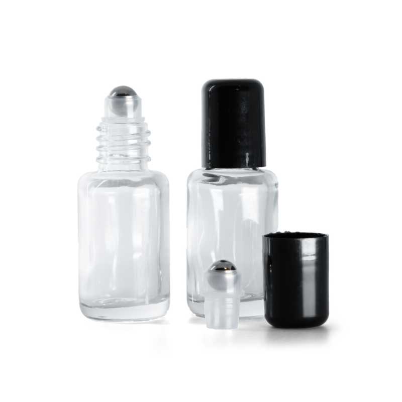 Flacone roll-on, vetro, trasparente, 12 ml