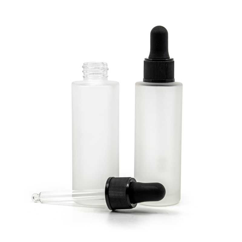 Flacone in vetro, opaco, alto, contagocce nero opaco, 30 ml